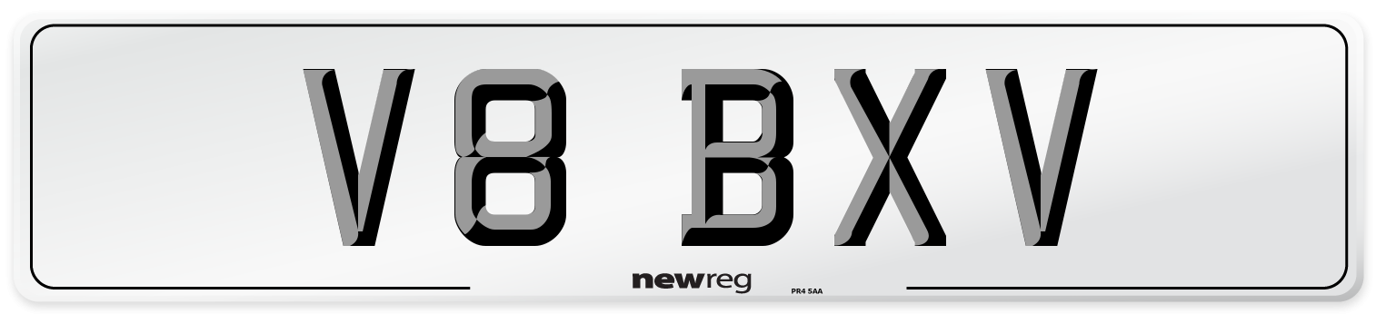 V8 BXV Number Plate from New Reg